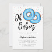 Donut Twin Boys Baby shower Kaart (Voorkant)