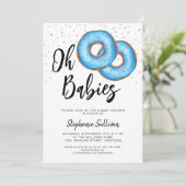 Donut Twin Boys Baby shower Kaart (Staand voorkant)