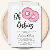 Donut Twin Girls Baby Shower Kaart