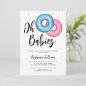 Donut Twins Baby Shower Kaart (Staand voorkant)