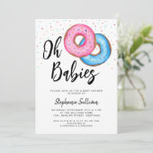Donut Twins Baby Shower Kaart (Staand voorkant)
