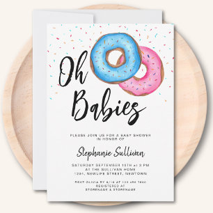 Donut Twins Baby Shower Kaart