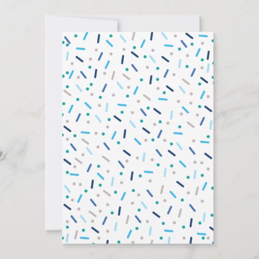 Donut Two Sweet Birthday Noite Donut Party Blue Kaart (Achterkant)