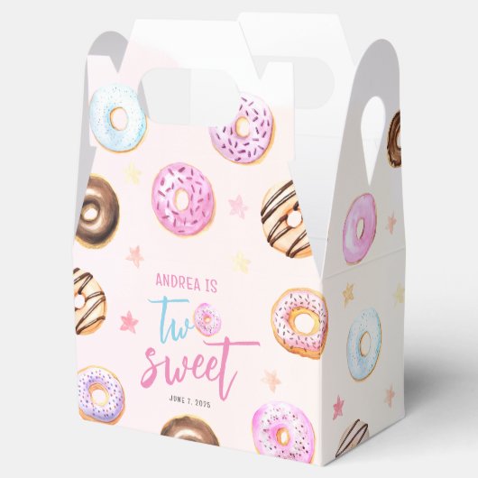 Donut Two Sweet Girl 2e verjaardag Bedankdoosjes (Geopend)