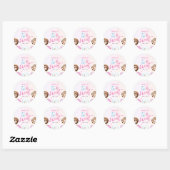 Donut Two Sweet Girl 2e verjaardag Ronde Sticker (Vel)