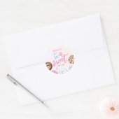 Donut Two Sweet Girl 2e verjaardag Ronde Sticker (Envelop)