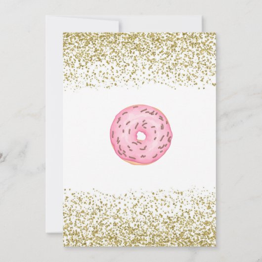 Donut Two Sweet Gold Sprinkles 2e verjaardag Kaart (Achterkant)