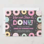 Donut Uitnodiging Opstaan en Glanzen Het Is Donut  (Voorkant)