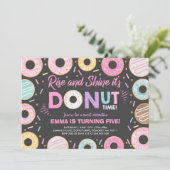 Donut Uitnodiging Opstaan en Schijnen Het Is Donut (Staand voorkant)