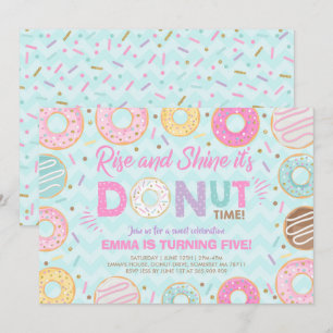 Donut Uitnodiging Opstaan Het Is Donut Tijd