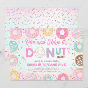 Donut Uitnodiging Opstaan Het Is Donut Tijd