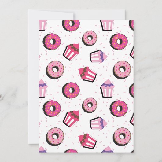 Donut uitnodiging voor 4e verjaardag (Achterkant)