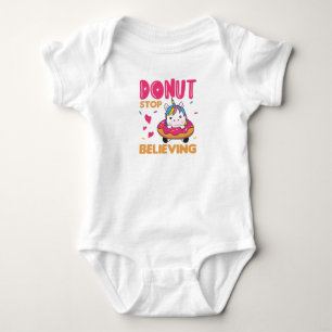 Donut Unicorn Pun Colorful Unicorns Donuts Romper