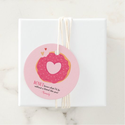 Donut Valentijn Classic Round Sticker Bedankjes Labels (In situ)