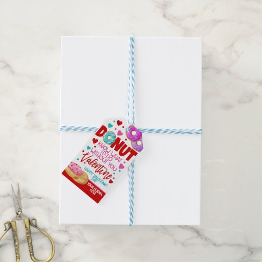 Donut Valentijn Favor Tag Cadeaulabel (Met Touw)