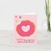 Donut Valentijn Holiday Teacher Card Feestdagen Kaart (Voorkant)