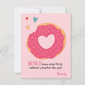 Donut Valentijn Holiday Teacher Card Feestdagenkaart (Voorkant)