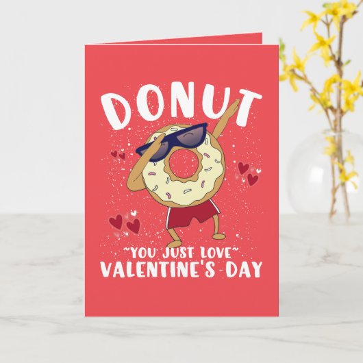 Donut Valentijnsdag Briefkaart (Gele Bloem)