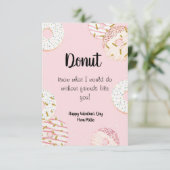 Donut Valentijnsdag klaslokaal Bedankkaart (Staand voorkant)