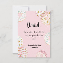 Donut Valentijnsdag klaslokaal Bedankkaart