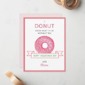 Donut Valentijnsdag Mini kaart Notitiekaartje (Voorkant / Achterkant in situ)