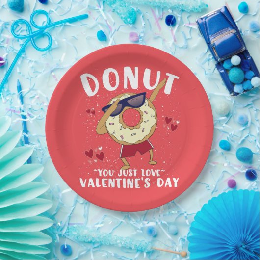 Donut Valentijnsdag Papieren Bordje (Feest)