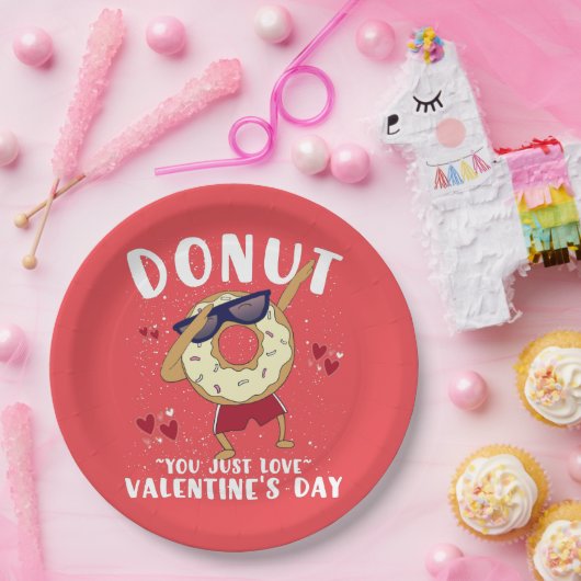 Donut Valentijnsdag Papieren Bordje (Feest)
