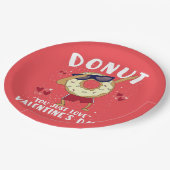Donut Valentijnsdag Papieren Bordje (Gekanteld)
