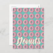 Donut Vegan Pattern for Vegetarian Sweet Tooth Feestdagenkaart (Voorkant / Achterkant)