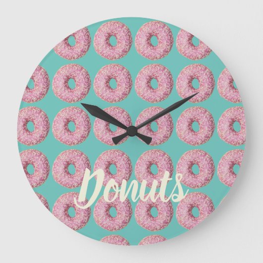 Donut Vegan Pattern for Vegetarian Sweet Tooth Grote Klok (Voorkant)