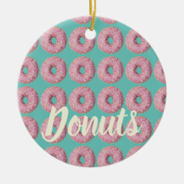 Donut Vegan Pattern for Vegetarian Sweet Tooth Keramisch Ornament