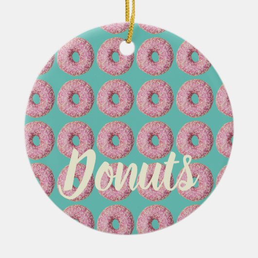 Donut Vegan Pattern for Vegetarian Sweet Tooth Keramisch Ornament (Voorkant)