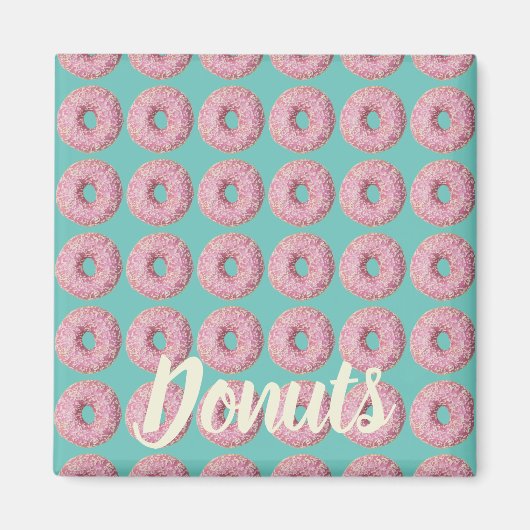 Donut Vegan Pattern for Vegetarian Sweet Tooth Magneet (Voorkant)