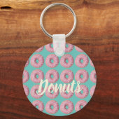 Donut Vegan Pattern for Vegetarian Sweet Tooth Sleutelhanger (Voorkant)