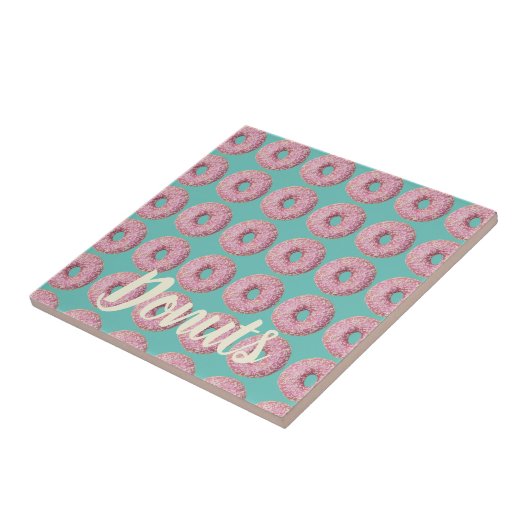 Donut Vegan Pattern for Vegetarian Sweet Tooth Tegeltje (Zijkant)