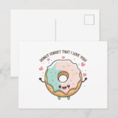 "Donut vergeet dat ik van je hou" Kawaii Donut Briefkaart (Voorkant / Achterkant)