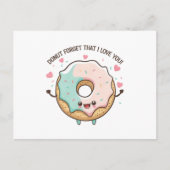 "Donut vergeet dat ik van je hou" Kawaii Donut Briefkaart (Voorkant)