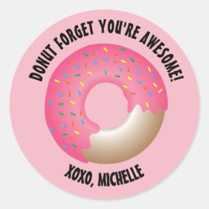 Donut Vergeet dat je de Valentijnsdag van Geweldig Ronde Sticker