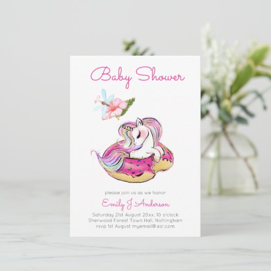 Donut Vergeet Mijn Baby Shower Eenhoorn Strooideko (Staand voorkant)