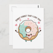 Donut Vergeet Niet Dat Ik Van Je Houd Valentijnsda Briefkaart (Voorkant / Achterkant)