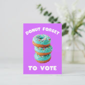 Donut vergeet om paarse briefkaart te stemmen (Staand voorkant)