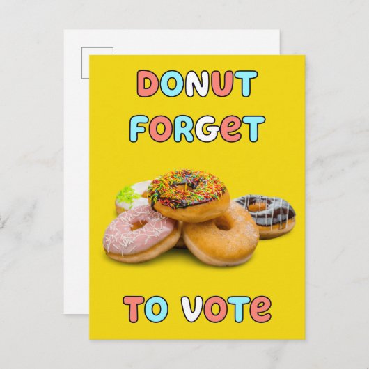 Donut vergeet te stemmen Briefkaart (Voorkant / Achterkant)