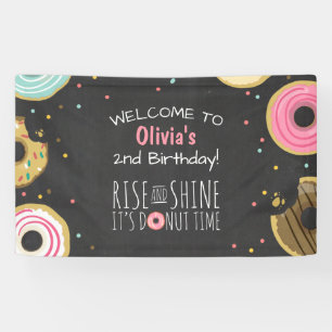 Donut Verjaardag Banner Party Donut Backdrop Meisj