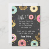 Donut Verjaardag Dank u Kaart Roze Meisje Doughnut (Voorkant)