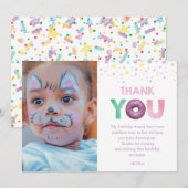 Donut Verjaardag Foto Bedankkaart (Voorkant / Achterkant)