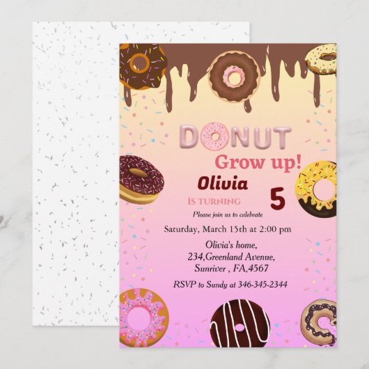 Donut verjaardag, je wilt niet jarig zijn kaart (Voorkant / Achterkant)