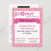 Donut Verjaardag Matte Uitnodiging 4.25 "x 5.5" (Voorkant / Achterkant)