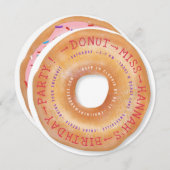 Donut Verjaardag Schattigee Sprinkled Donut Tekstc Kaart (Voorkant / Achterkant)