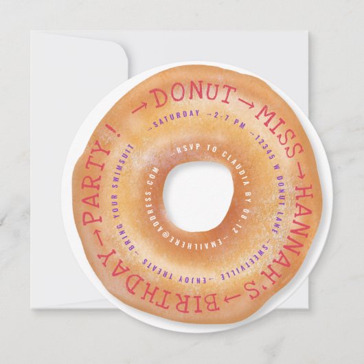 Donut Verjaardag Schattigee Sprinkled Donut Tekstc Kaart (Voorkant)