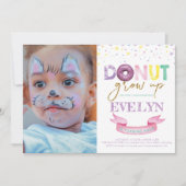 Donut Verjaardag Uitnodiging Donut Grow Up Foto (Voorkant)
